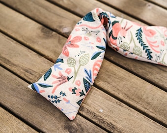 Multipurpose Long Heat/Cool Rice Pack | Cotton + Steel Rifle Paper Co. Les Fleurs Canvas Folk Horse Coral