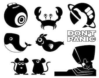 Hitchhiker's Guide to the Galaxy dxf svg eps png file for use with your Silhouette Studio Software