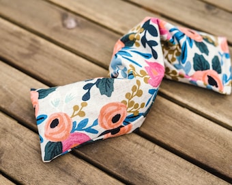 Multipurpose Long Heat/Cool Rice Pack | Cotton + Steel Rifle Paper Co. Les Fleurs Canvas Rosa Floral Natural