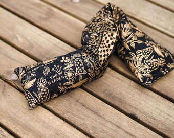 Multipurpose Long Heat/Cool Rice Pack | Cotton + Steel Rifle Paper Co. Wonderland Canvas Metallic Magic Forest Charcoal