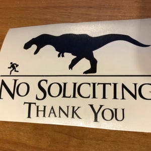 T-Rex No Soliciting Door/Window Vinyl