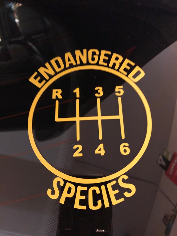 Endangered Species / Manual Transmission /Stick Shift Car Vinyl Decal