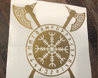Norse Shield & Axes Vinyl Decal