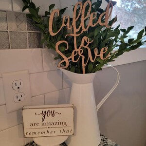 Laser Cut Called to Serve Cake Topper/Flower Pick/Plant Pick