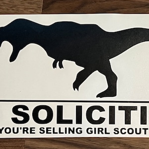 T-Rex No Soliciting Girl Scout Door/Window Vinyl