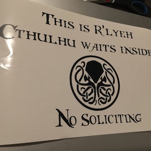 Cthulhu No Soliciting Sign