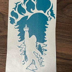 Big Foot / Sasquatch Finger Vinyl Decal