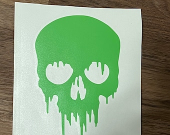 Calcomanía de vinilo con calavera que gotea