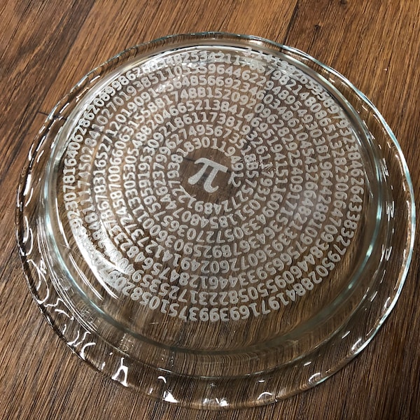 Pie Plate/Custom Laser Engraved Image or Handwritten Recipe on Glass 9 inch PIE PLATES