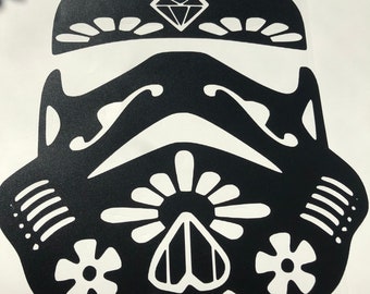 Stormtrooper Sugar Skull Style Vinyl Decal