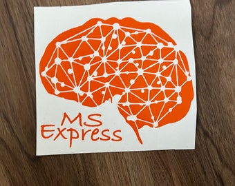 Calcomanía de vinilo con mensaje "MS/Multiple Sclerosis Express"