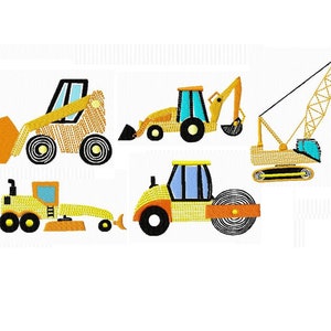 5 construction machinery embroidery designs for 4x4 embroidery machine