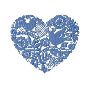 Embroidery of a heart for embroidery machine 4x4 size