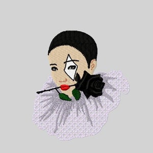 Pierrot embroidery for embroidery machine 4x4 size