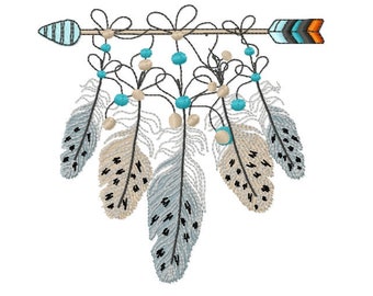 &quot;boho style&quot; feather embroidery for embroidery machine
