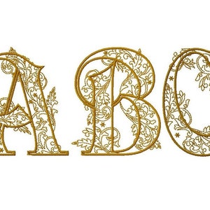Embroidery of a complete alphabet &quot;arabesque&quot; for embroidery machine format 4x4