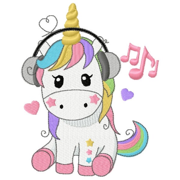 Embroidery of a unicorn for embroidery machine