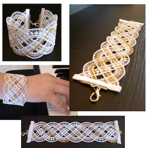 FSL embroidery of a bracelet for 5x7 machine frame