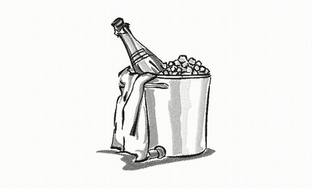 Embroidery of a Champagne Bucket for Embroidery Machine Etsy