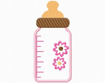 Appliqué embroidery of a baby bottle for a 4x4 embroidery machine
