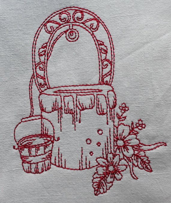 Rose sketch redwork machine embroidery design - Machine Embroidery Geek