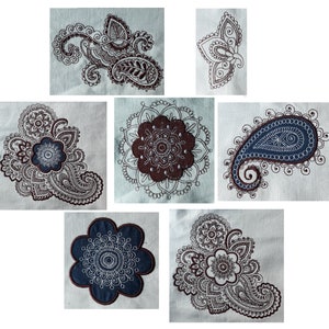 7 decoratieve borduurontwerpen voor borduurmachines in 4x4 en 5x7 formaat
