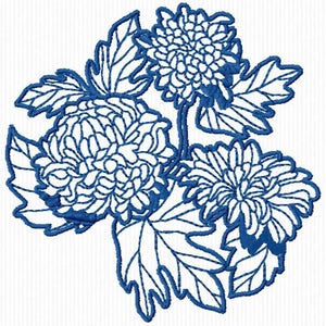 10 redwork flower embroideries for 4x4 format embroidery machine image 1