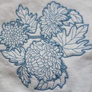 10 redwork flower embroideries for 4x4 format embroidery machine image 3