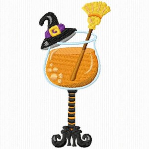 Halloween Cocktail Embroidery Design for 4x4 Embroidery Machine