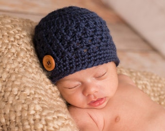navy newborn hat