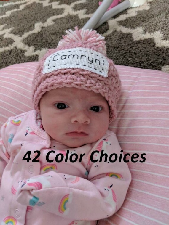monogrammed newborn hat