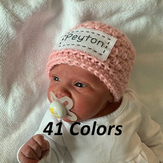 monogrammed baby hat