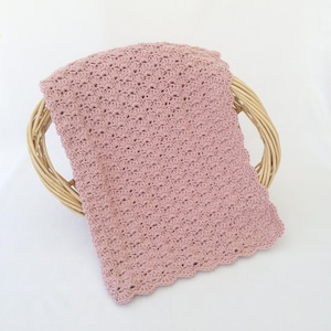 Pink Crochet Baby Blanket: Handcrafted Newborn Girl Gift (31" x 33")