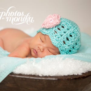 Crochet Baby Girl Hat, Newborn to 1T-2T, Baby Hats for Girls, Baby Girl Beanie