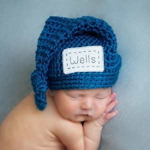 Personalized Baby Top Knot Hat: Monogrammed Name, 43 Colors