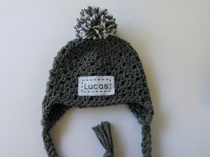 Monogrammed Baby Boy Winter Hat Baby Boy Ear Flap Hat Etsy