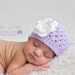 Newborn Baby Girl Hat, Preemie to 1T-2T Size, Crochet Baby Hat, New Baby Hat, Newborn Hat, Baby Girl Photo Prop, Baby Girl