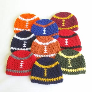 Crochet Football Hat: College Team Colors, Baby Toddler Beanie