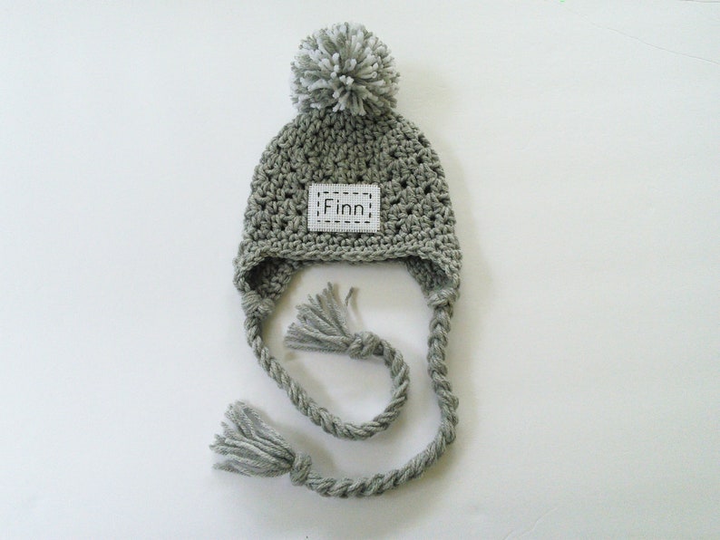 Monogrammed Baby Boy Winter Hat Baby Boy Ear Flap Hat Etsy