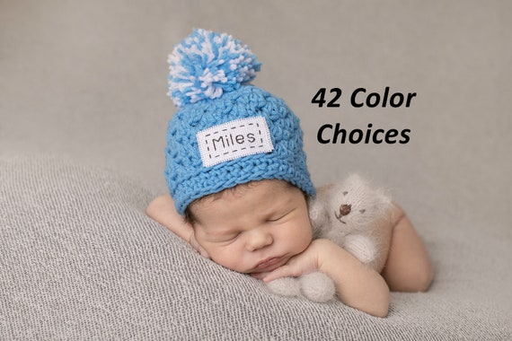 monogrammed baby caps