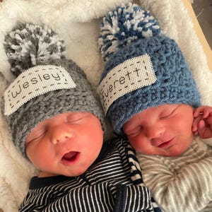 Monogrammed Newborn Baby Hat, 43 Colors, 7 Sizes, Baby Shower Gift