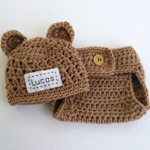 Personalized Baby Bear Outfit, Bear Photo Prop, New Baby Gift, Teddy Bear Hat