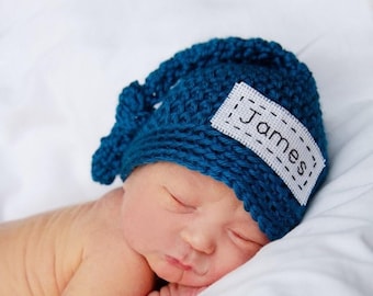 Monogrammed Baby Knot Hat: Personalized Newborn Gift, 43 Colors