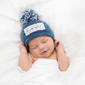 Monogrammed Newborn Baby Hat, Personalized Baby Boy Hat, Embroidered Baby Girl Hat, Newborn Baby Outfit, Baby Announcement Hat, Baby Reveal