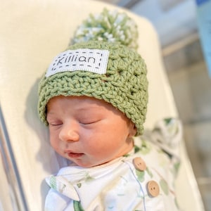 Personalized Baby Hat: Monogrammed Newborn Beanie, 43 Colors