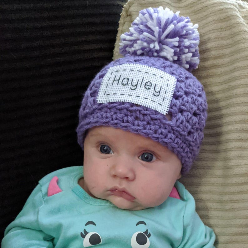 This monogrammed hat would be the perfect accessory to any outfit.  The hat comes in 43 different colors and this color is lavender.