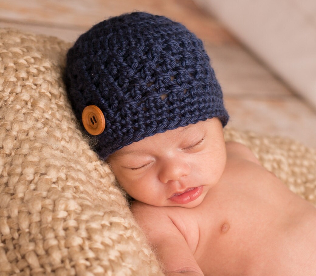 Newborn Boy Hat Ready to Ship Crochet Baby Hat Baby Boy Etsy