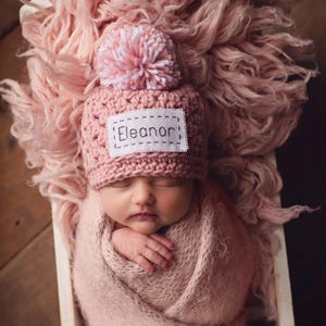 Personalized Newborn Baby Hat, 43 Colors, Preemie to 1T-2T Sizes, NICU Hat