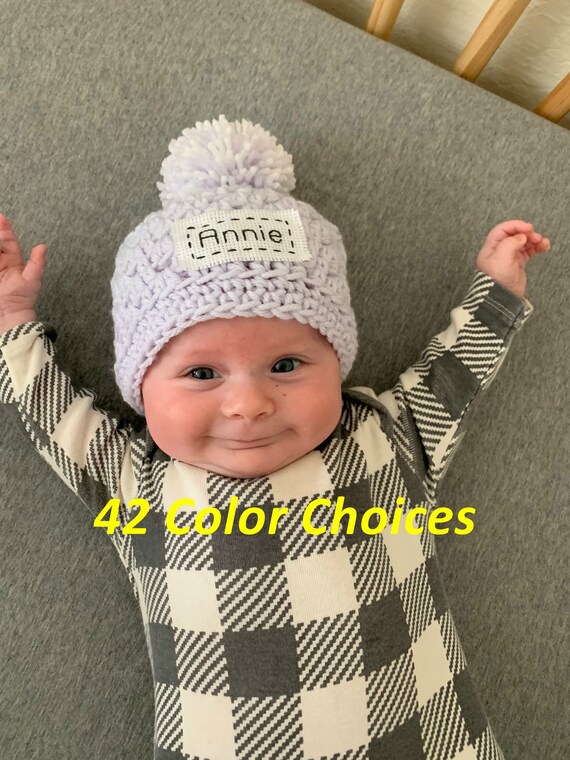 monogrammed baby hat