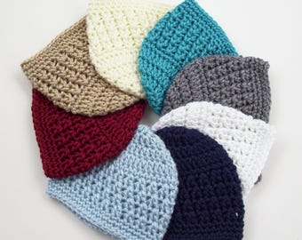 Newborn Baby Beanie: Handmade Knit Hat, 32 Colors